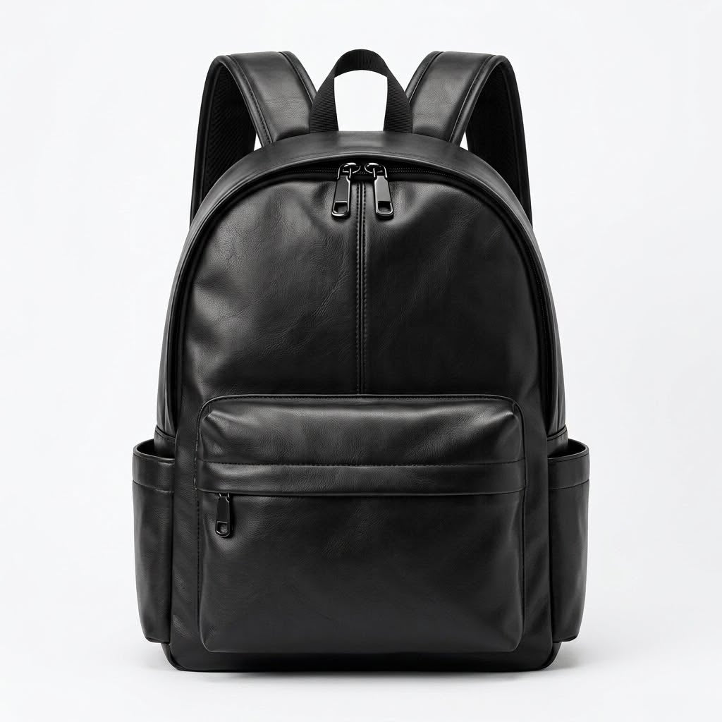 Premium PU Leather Backpack – Laptop & Travel Bag